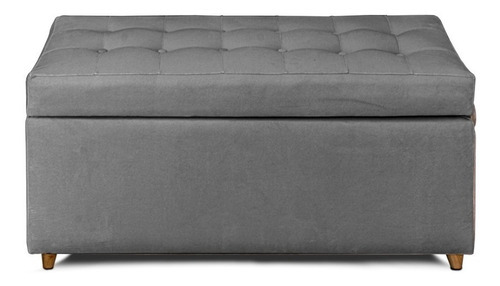 Puff Baúl Básico 80x46x55cm Color Gris