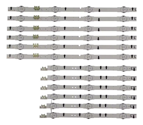  12 Tiras 7 Y 5 Led Samsung Un55j5500 Un55j6500 