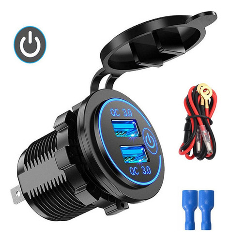W Cargador De Coche Con Enchufe De Carga Rápida Usb Dual