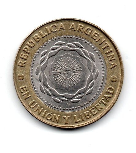 Moneda Argentina 2 Pesos 2010 Variante Ojos Saltones Dificil