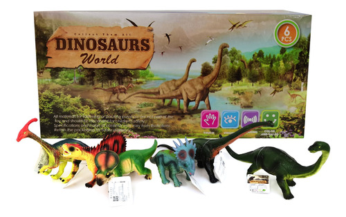 Dinosaurios Juguetes Muñecos Set X6 Con Sonido Jurassic Park