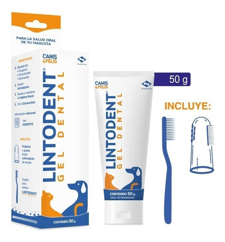 Gel Dental Perros Y Gatos Lintodent 50 G