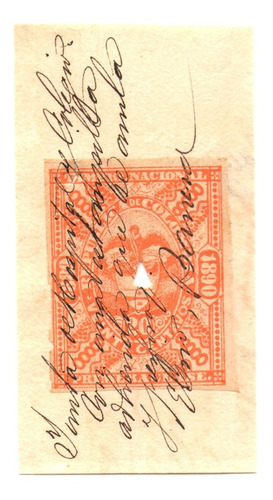 Estampilla Timbre 20 Centavos 1889 - 1890 Naranja