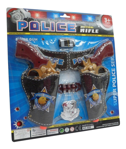 Set Dos Revolver Y Cartucheras Blister Policia Ploppy 361558