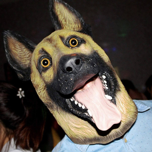 Mascara Cabeza Perro Animal Latex Halloween Navidad Disfraz