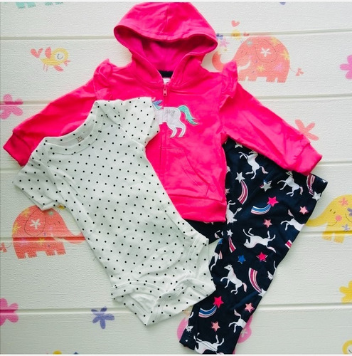 Conjunto De Buzo 3 Piezas Para Niña 100% Algodon