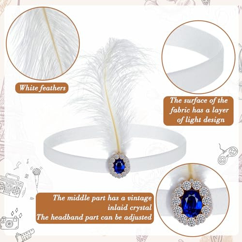 12 Pzas Diadema Estilo Flapper De Los Años 20 Tocado Estilo