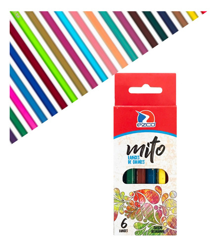 Lápices De Colores Cortos Caja X 6 Colores Pack X 12 Cajitas