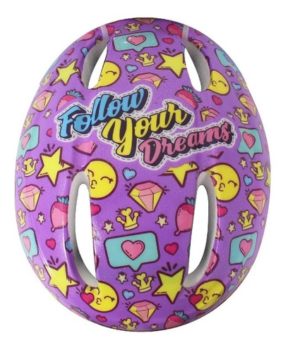Combo Casco Rodilleras Infantil Glam Girl Follow Your Dreams