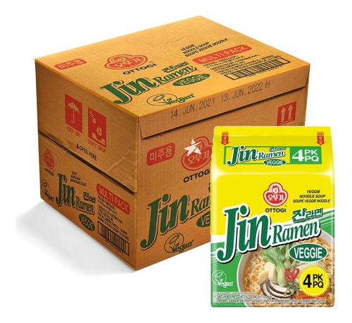 Ramen Coreano Jin Veggie 110g Caja 32pz Ottogi