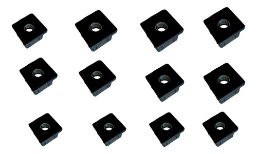 Kit 12 Buchas 40x40 Com Porca 3/8 - Para Tubo 40x40