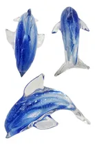 Comprar Delfín Azul Adorno En Vidrio Artesanal Decoración 15 Cm Color Azul Marino