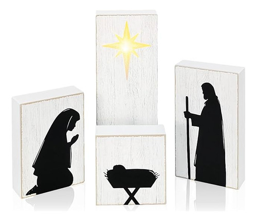 Belen De Madera Con Estrella Eterna Brillante Juegos De Bele