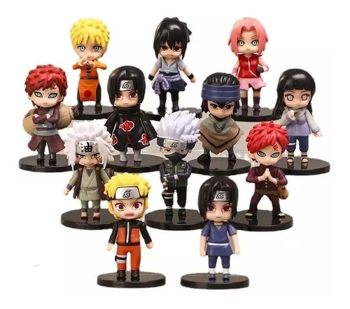 Set De 12 Figuras Naruto Shippuden De Pvc 8cm Anime, Kawaii