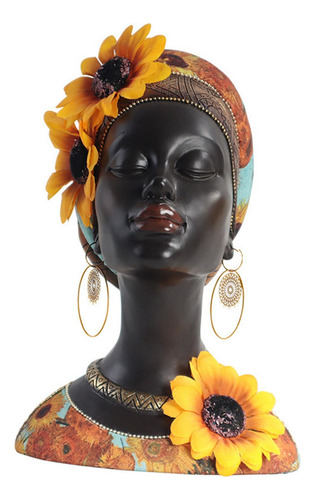 Estatua De Mujer Africana, Figura De Dama Negra, Adorno De