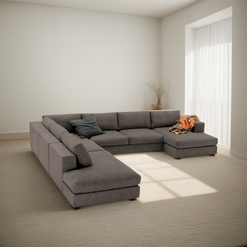 Sala Adam Lino Gris Derecha 5pzs Sala Sofa Sillon Mueble