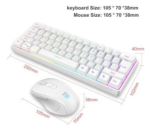 Snpurdiri 2.4g Wireless Gaming Keyboard And Mouse Combo, Inc