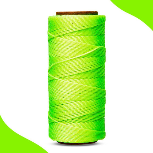 Cordão Encerado 1mm - Fio Cordone - 100m - Diversas Cores Cor 02 - Verde Neon