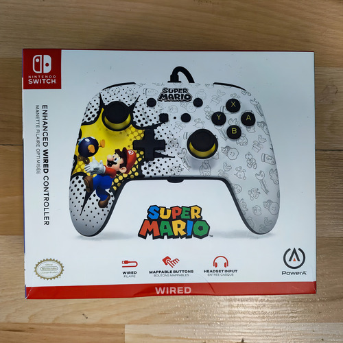 Joystick ACCO Brands PowerA Enhanced Wired Controller Mario Bob-Omb Blast! blanco