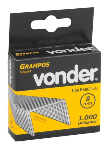 Grampo Tipo Reto 8mm Para Grampeador Manual Vonder 1000 Pcs