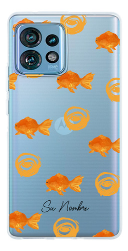 Funda Para Motorola Para Mujer Patrón Pez Peces Con Nombre