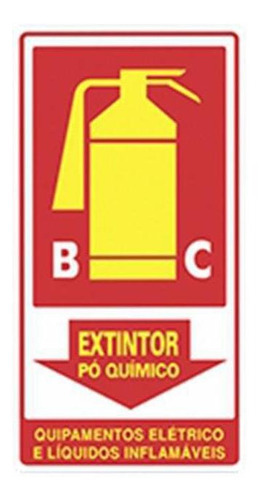 Placa Advertência Extintor Pó Químico Classe B-c Unidade