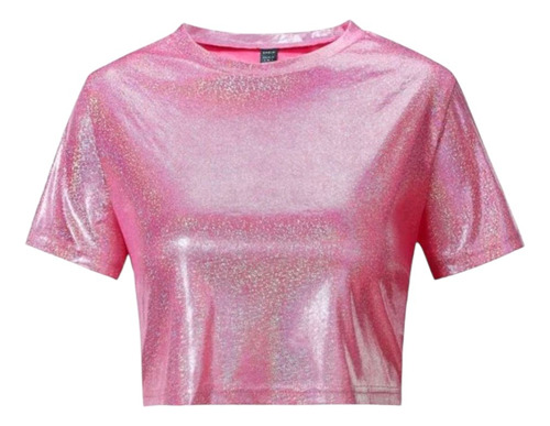 Camiseta Shein Corta Brillante