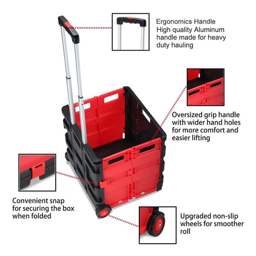 Imagen 3 de 7 de Teromas Organizador De Maletero De Coche, Carrito Plegable D