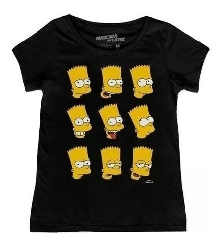 Playera Mascara De Latex Bart Faces Mlls Mujer