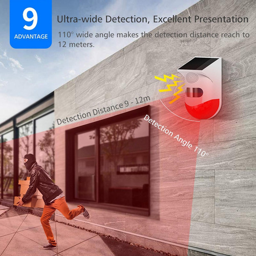N Alarma Solar, Detector De Movimiento Con Control Remoto