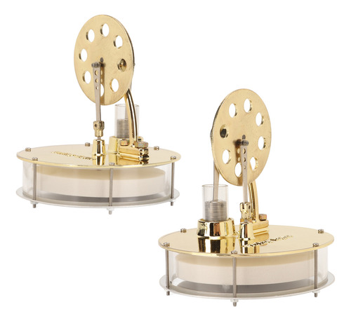Motor Modelo Stirling De Zinc Dorado D2 De Baja Temperatura