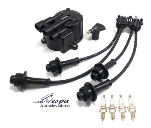 Kit Tapa Distribuidor Rotor Cables Y Bujias Toyota 4y 5k