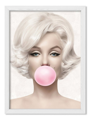 Cuadros Deco 30x40 Chato Blanco Marilyn Monroe Bubblegum