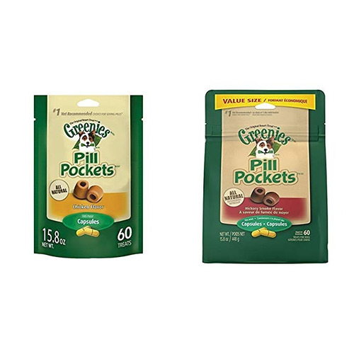 Greenies Píldora Bolsillos 15.8 Oz. Pollo Y Hickory Con Sabo