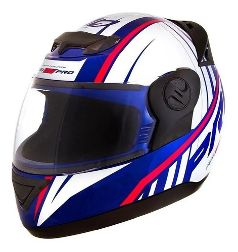 Capacete para moto  integral Pro Tork Evolution  G6 Pro Colors  branco e azul liberty 788 tamanho 56 