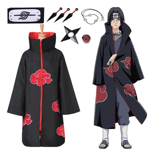 7 Accesorios Disfraz De Naruto Akatsuki Ninja, Capa De Anime
