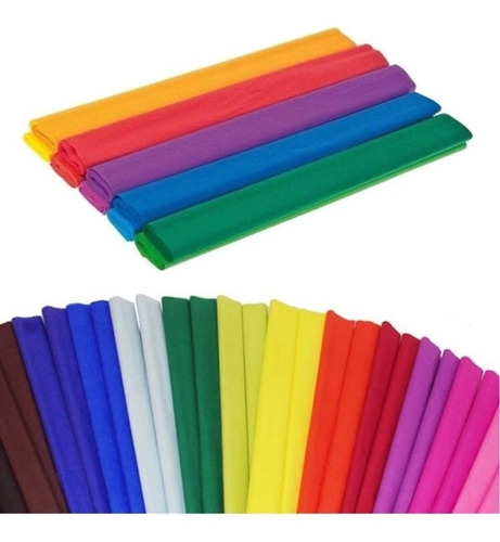 Juego de 10 unidades de papel crepé de 48 cm x 2 metros, varios colores