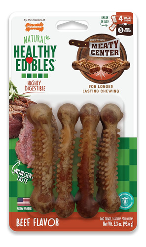 Healthy Edibles Natural Dog Chews Long Lasting Meaty Center