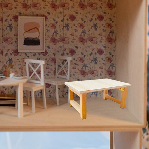 Mesa De Casa De Muñecas De Madera En Miniatura Suministros