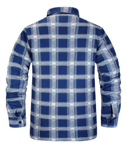Chamarra A Cuadros Con Forro Polar Para Hombre