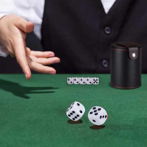 Gwhole Juego De Dados De Cuero Con Tapa Y Bandeja