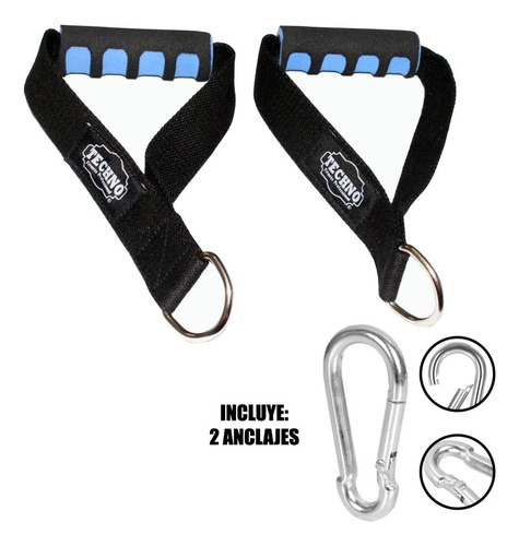 Agarraderas Tipo D Nylon Ajustables Gimnasio Maneral Polea