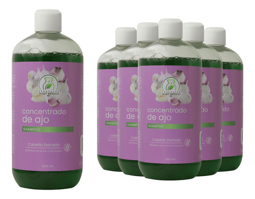  Shampoo Capilar De Concentrado De Ajo (500ml) 6 Pack