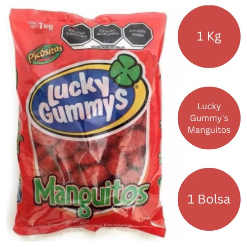 Gomita Lucky Gummys Mango Enchilado Con Chile 1kg