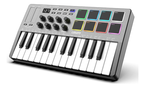 Controlador De Teclado Midi Usb De 25 Teclas 8 Pads De ...