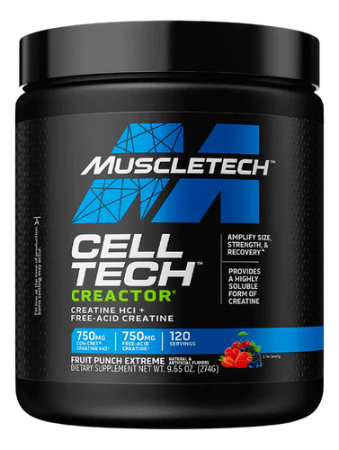 Muscletech Cell Tech Creactor 120 Servicios. Creatina Hci