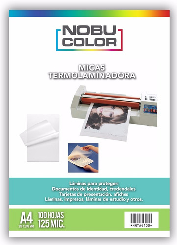 Micas Para Termolaminadora A4 - 100  Hojas 125 Mic