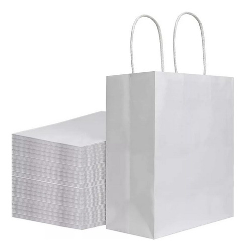 Bolsas De Papel Kraft Blancas Con Asa 49 X 42 X 15 Cm