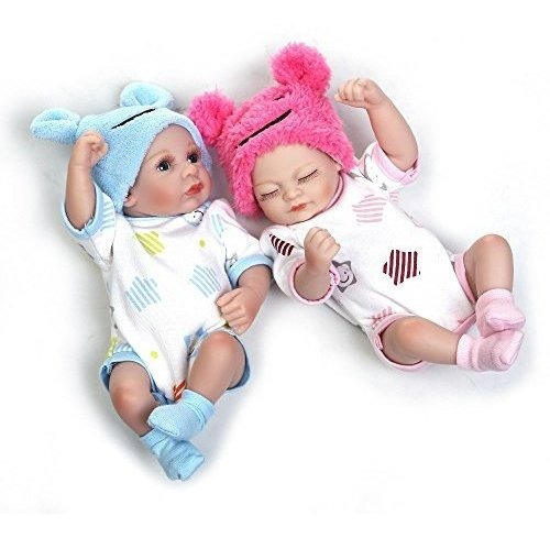 Minidiva Reborn Baby Dolls, 2pcs 10 Pulgadas / 26cm Gemelos 