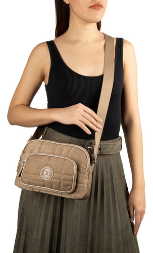 Bolso Crossbody Cloe Diyil Chico Color Marrón claro